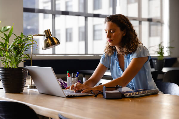 lady using laptop